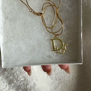 Gold-Tone D Logo Pendant Necklace
